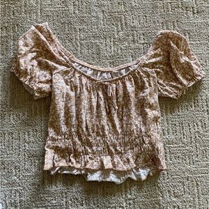 Pacsun floral puffed sleeve top